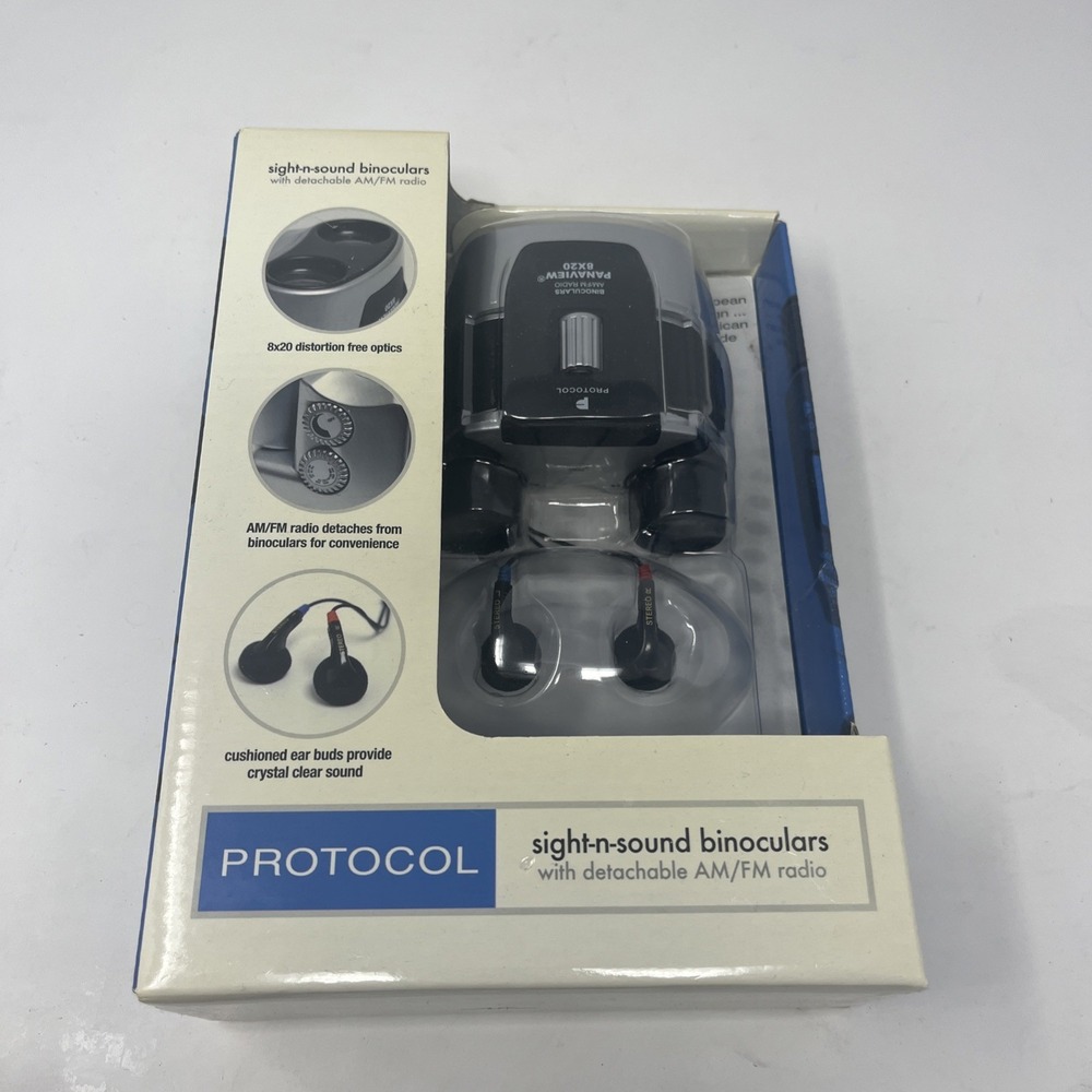 Protocol 6592 Sight-N-Sound‎ Binoculars with Detactable Am/FM Radio 8X20 Optics